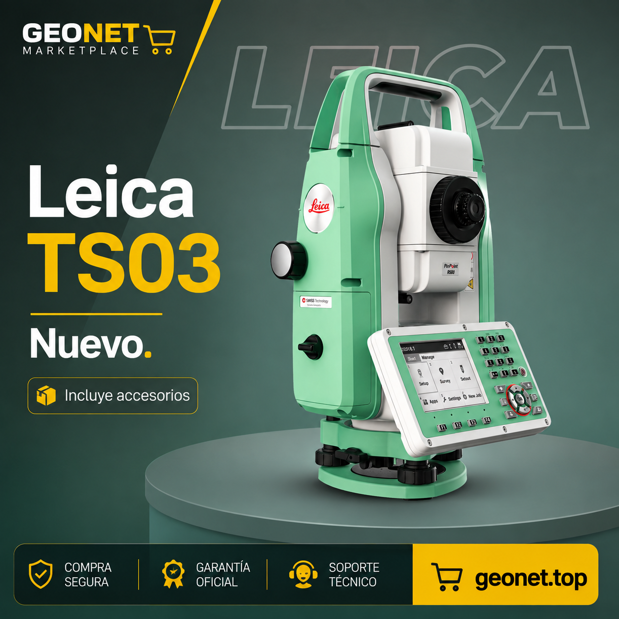 Estación total Leica TS03 3" R500